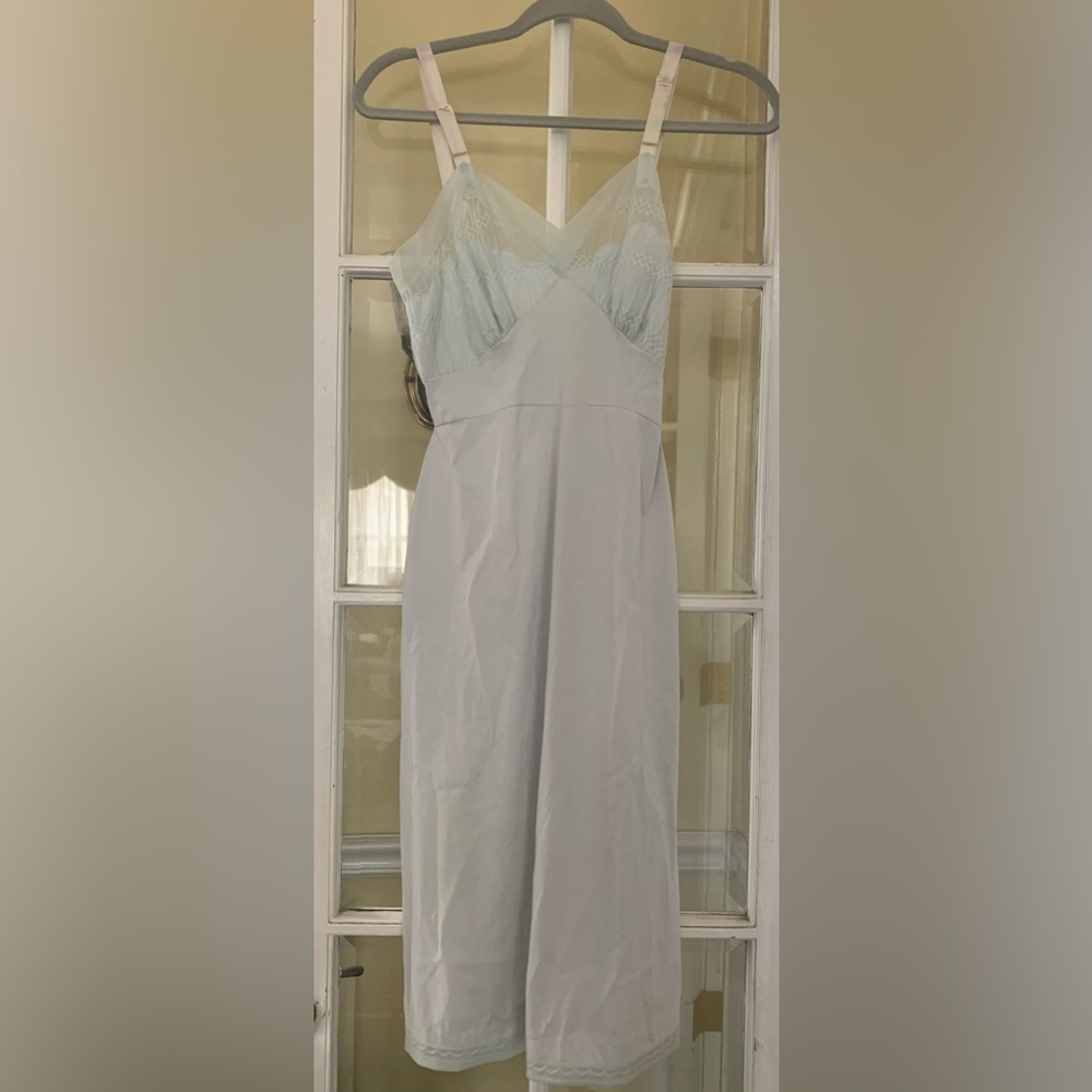 Vintage Val Mode Size 32 Powder Blue Nightie Lingerie Sexy Pinup Rockabilly - Picture 1 of 7
